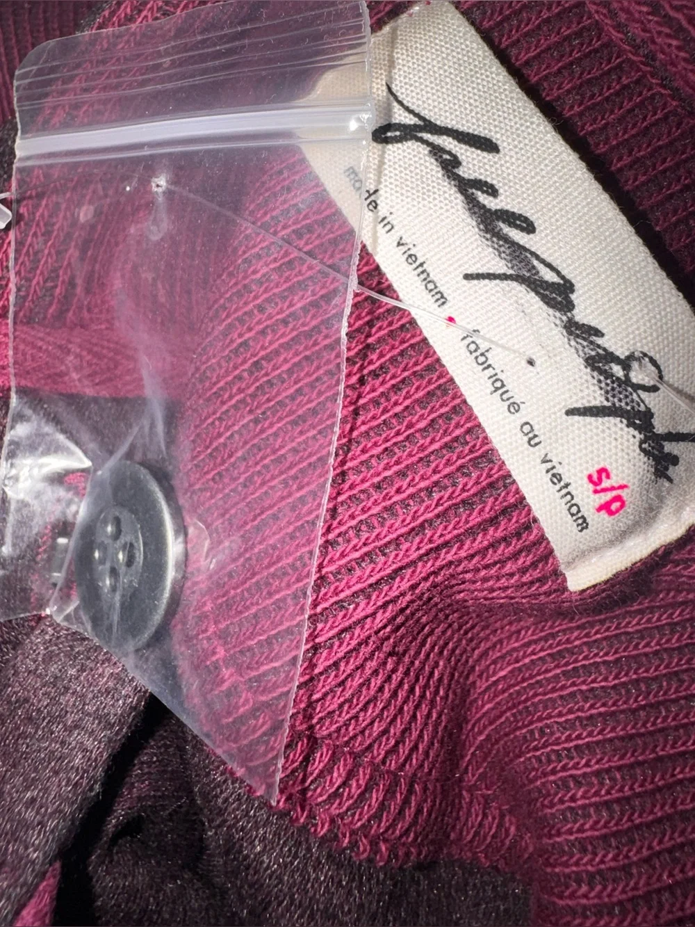 Free People Tomorrows Sweatshirt Cardigan Damson Small NWOT